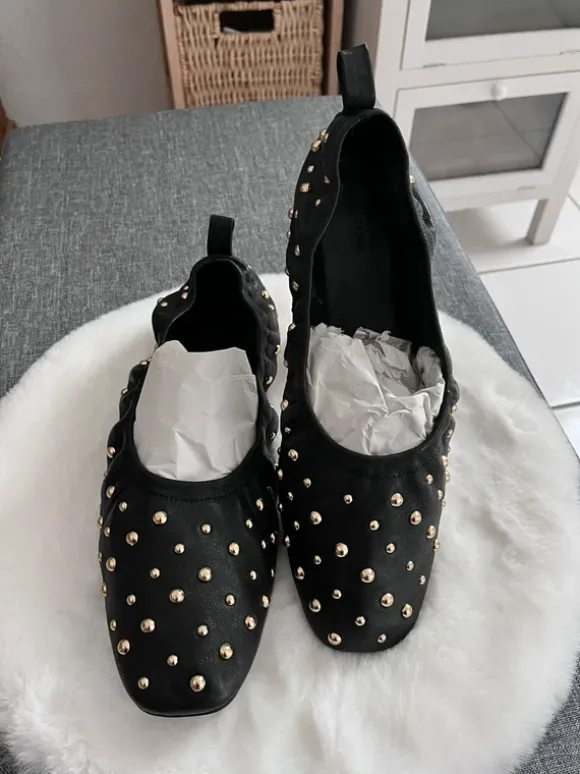 🩶 H&M Nieten Ballerina 42 1/2 neuwertig