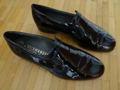 Salamander elegante Herren Lack-Leder-Schuhe, schwarz, Gr. 8