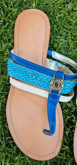 🏖 Tommy Hilfiger Zehentrenner Sandalen Gr. 38,5 Neu Maritime Summer Vibes 💙