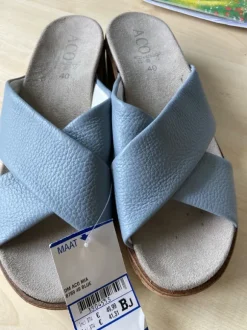 Aco Pantoletten, Leder hellblau! Grösse 40