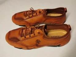 Ademende casual schoenen voor heren, handgemaakte platte sneakers, comfortabele instappers