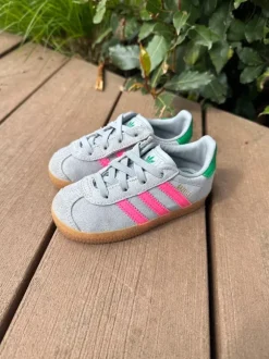 Adidas gazelle maat 23 grijs roze groen