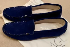 AGL Loafer Moccasins tinntenblau Suede 40 wie neu