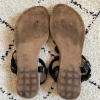 Anesia Paris Sandalen schicke Zehentrenner Blume schwarz beige Gr.39