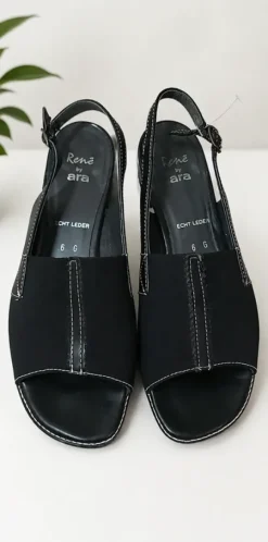 Ara René Damen-Sandalen Schwarz Echtleder Gr. 39 (UK 6) wie neu
