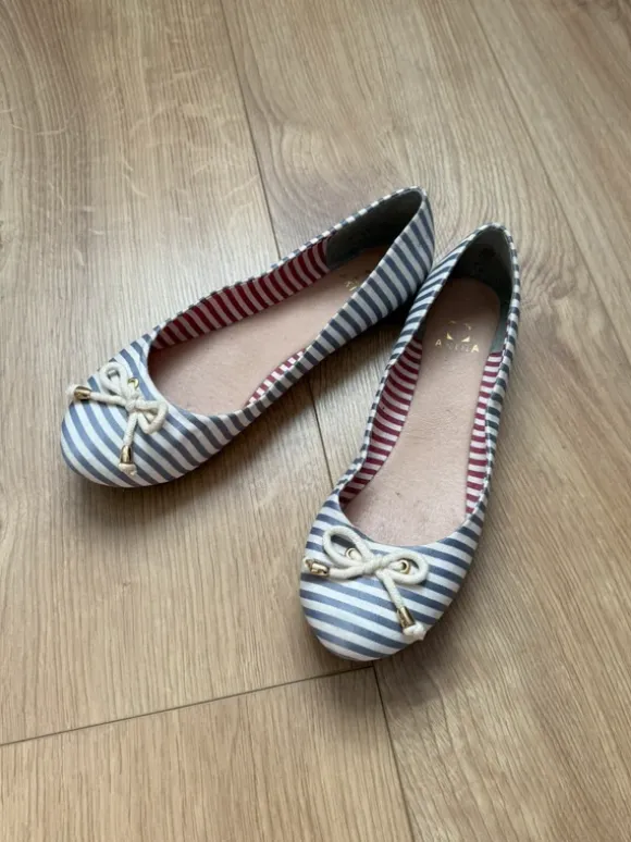 Ballerinas gestreift blau gold Akira 37
