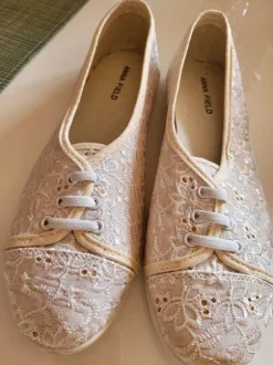 Ballerinas in Beige/Weiß/Creme – Anna Field, Gr. 39, neu