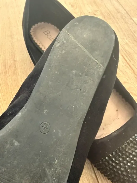 Ballerinas schwarz Gr 43 mit Steinen