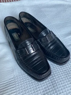 Bally vintage croc embossed loafers 38