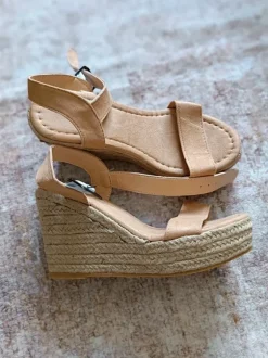 Bastsandalen Keilabsatz NEU