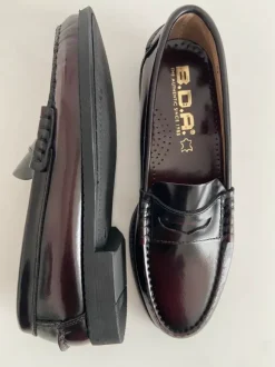 B.D.A. Penny Loafer Große 40 Echtleder Bordeaux Made in Spain