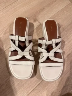 Beige Reiss leather mules, 41
