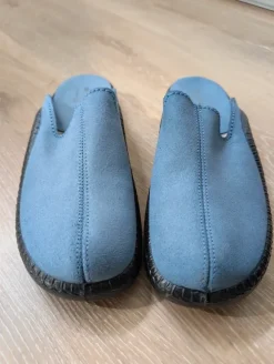 Bequeme blaue Hausschuhe für Damen, 40, Leder