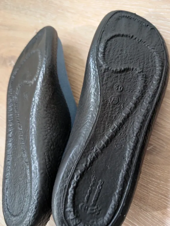 Bequeme blaue Hausschuhe für Damen, 40, Leder