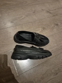 Bershka Black Chunky Sole Tassel Loafers