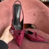 Bershka Slingback-Pumps / Kitten Heels in Weinrot (Lack-Optik)