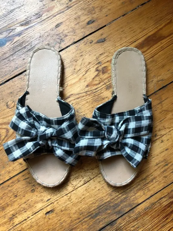 Black & white gingham Sandals