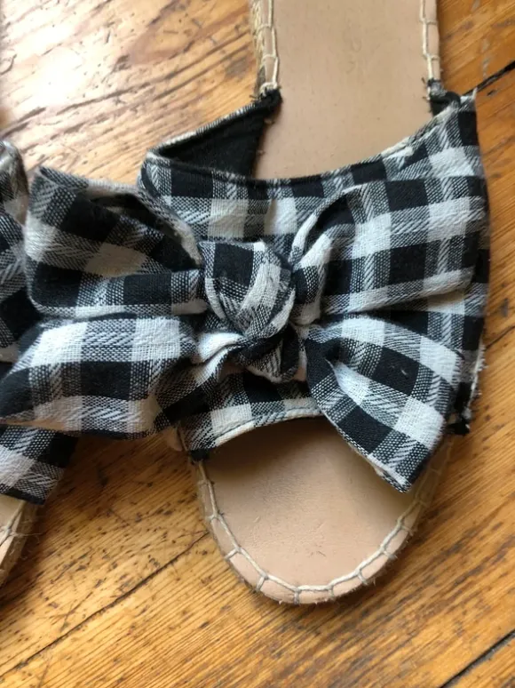Black & white gingham Sandals