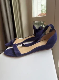 Blaue Alexandre Birman Sandale mit 3cm Blockabsatz