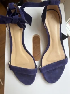 Blaue Alexandre Birman Sandale mit 3cm Blockabsatz