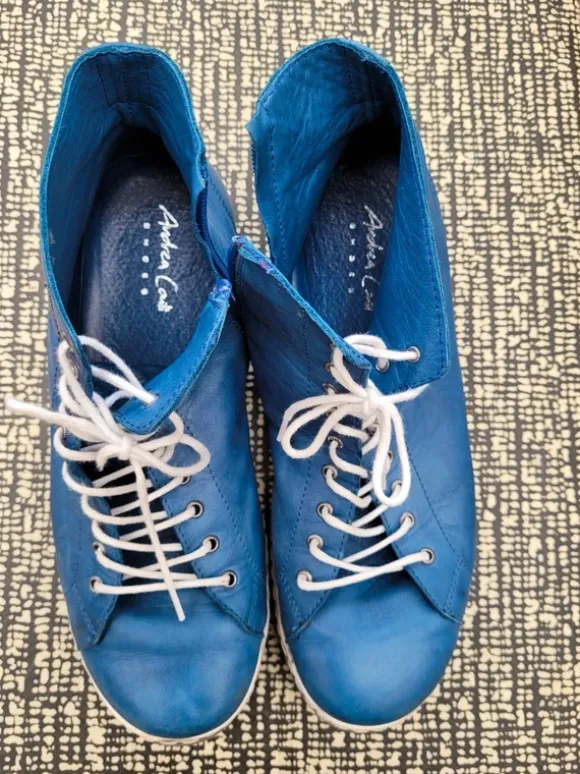 Blaue Leder Schuhe wie neu