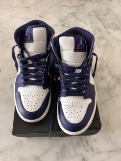 blueberry air jordan 1 mid sneakers