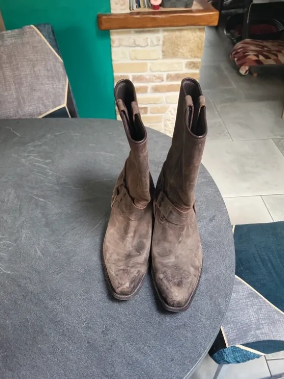 Bottes western brunes