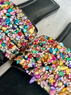 Boutique Pantolette mit Perlen und Strass