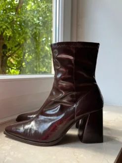 braune highheel ankleboots