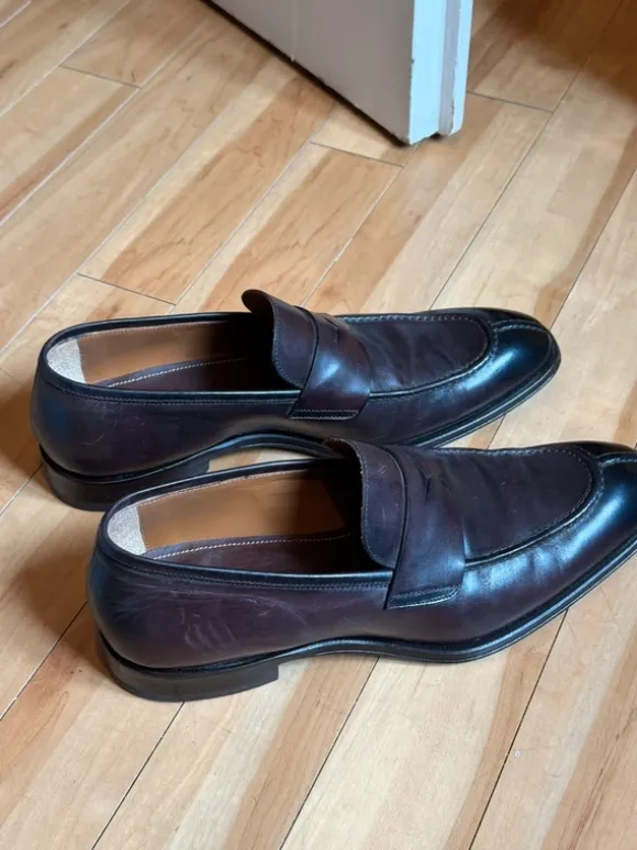Bruno Magli Italian Leather Herren Loafer 8 Bordeaux