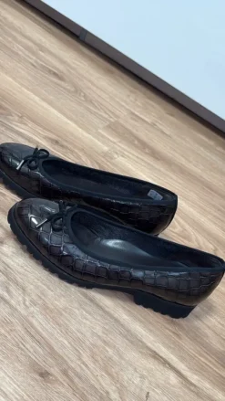 Chunky Mokassins Leder Kroko-Optik Vibram sigle Made in Italy