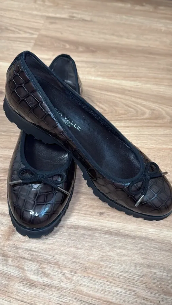 Chunky Mokassins Leder Kroko-Optik Vibram sigle Made in Italy