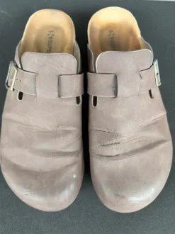 Ciabatte Sabot Superga in pelle marrone – taglia 43