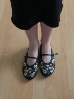 Claudia Ghizzani floral Mary Jane ballet flats