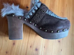 Clogs, Mou, Braun-Grau, Gr. 41, Fell auf Innenseite, sehr gut