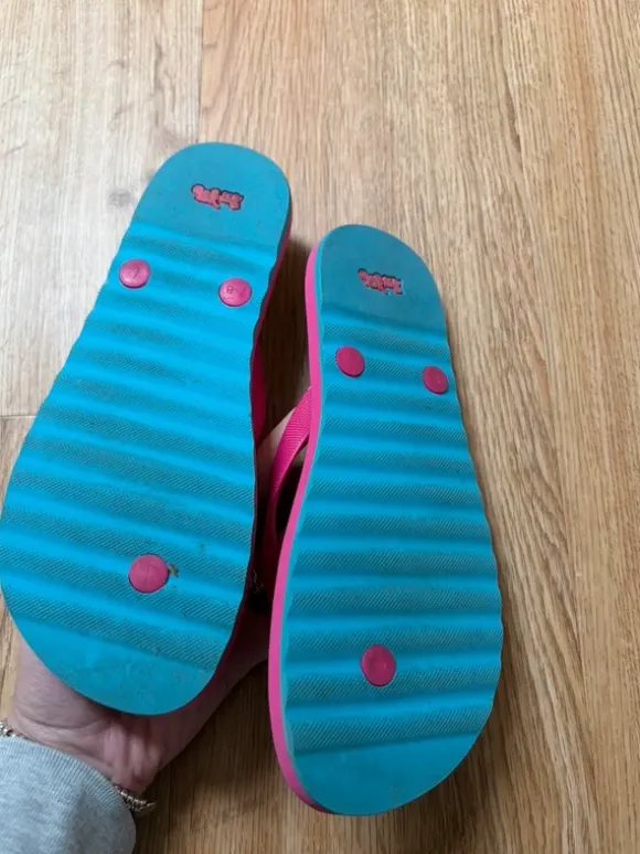 Coach Flip Flops Sandalen Damen Pink Türkis Badelatschen