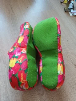 Comfortabele klomp pantoffels met tulpenpatroon, maat 39-41