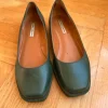 Coole Leder Ballerinas grün