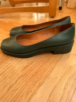 Coole Leder Ballerinas grün