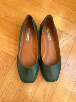 Coole Leder Ballerinas grün
