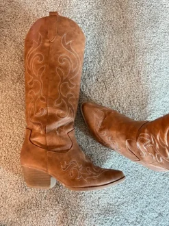 Cowboy Stiefel Boots Leder Optik braun