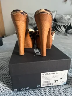Dolce & Gabbana High Heel Pantoletten Leo Gr. 39 mit Box