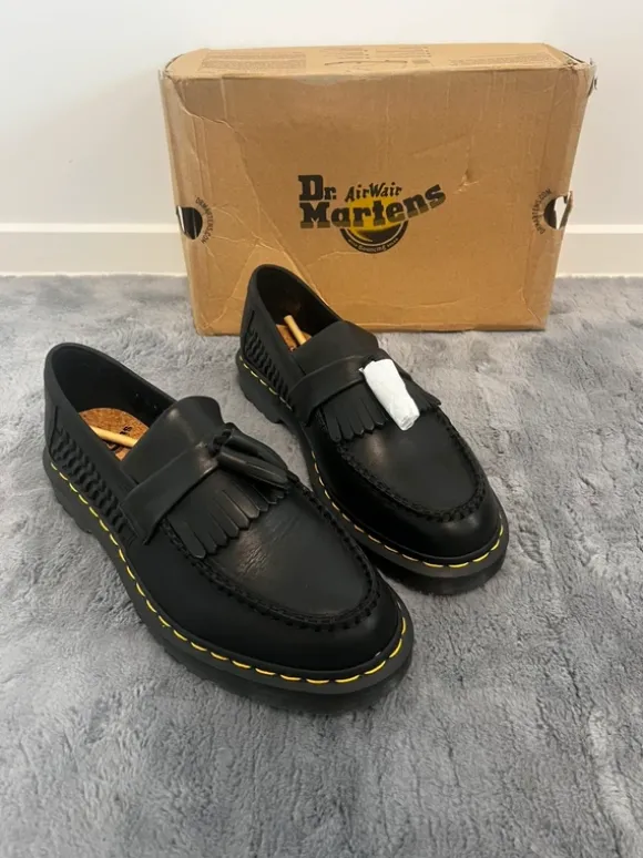 Dr. Martens Adrian Loafer Schwarz Leder Herren Gr. 44 Neu Ungetragen Original