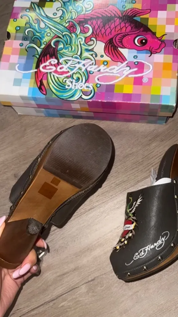 Ed Hardy heels Y2k Vintage