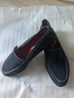 Edle Toni Gard Wildleder Slipper / Loafer/ Bootsschuhe Dunkelblau Gr. 36.5