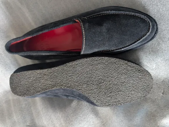 Edle Toni Gard Wildleder Slipper / Loafer/ Bootsschuhe Dunkelblau Gr. 36.5