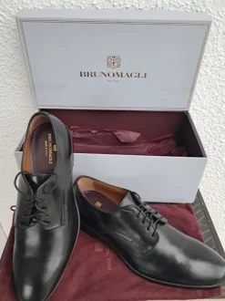 Elegante Anzug Schuhe von Bruno Magli Gr 9/ 42,5 schwarz Designer Leder besondere Anlässe