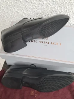 Elegante Anzug Schuhe von Bruno Magli Gr 9/ 42,5 schwarz Designer Leder besondere Anlässe
