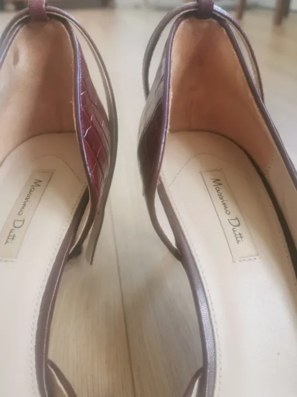 Elegante Sling - Pumps, rot, bordeaux, animal print