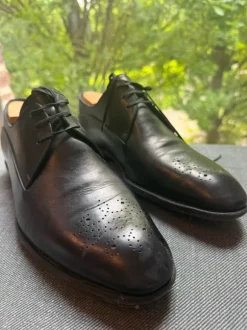 Ermenegildo Zegna Couture Lederschuhe Budapest Derby Schwarz Gr. 42,5 / 43